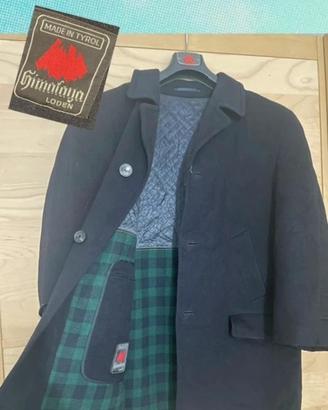 Cappotto Loden vintage 80% lana tg 52 ita blu