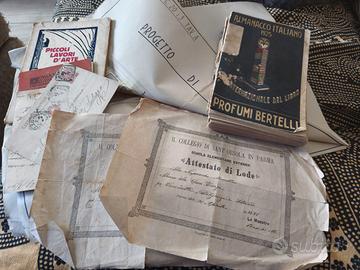 Documenti antichi: Almanacco, Attestati, Cartoline