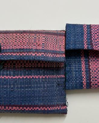 Set 2 Pochette Artigianali Etniche in Paglia Intre
