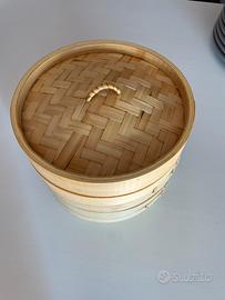 Cestello in bambù per cottura a vapore
