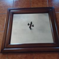 Specchio 50x50 in legno, artigianale