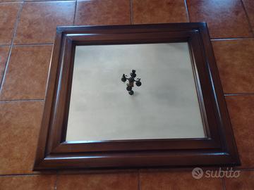 Specchio 50x50 in legno, artigianale