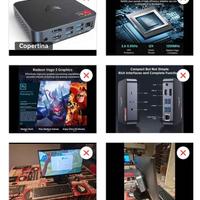 Mini PC NiPoGi AM02 con monitor ,tastiera e mouse