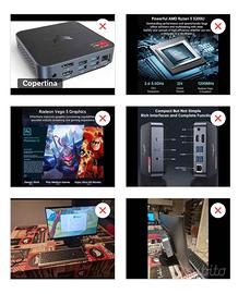 Mini PC NiPoGi AM02 con monitor ,tastiera e mouse