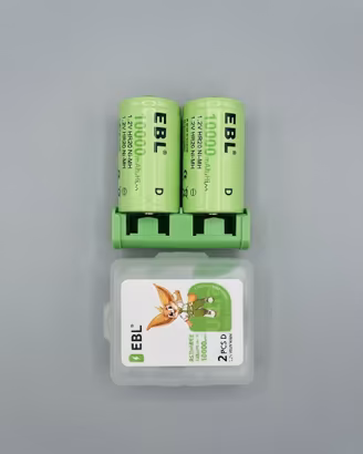 Coppia Batterie Ricaricabili EBL Tipo D (Torcia)