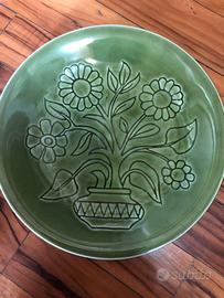 Set piatti vintage ceramica verde LONGCHAMP France