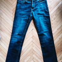 Pantaloni Blue Jeans Strappati Uomo Rifle 46
