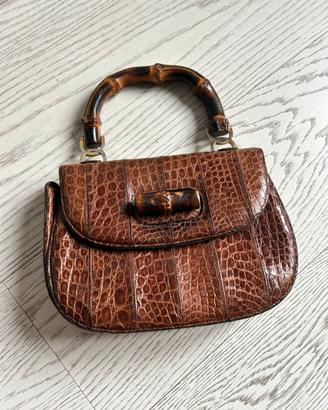 Borsa Bamboo Marrone in pelle originale