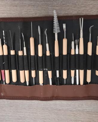 Kit Attrezzi Scultura Modellazione Argilla Creta C