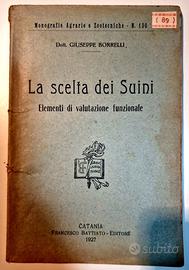 Libro antico 1927 scelta dei suini agricoltura zoo