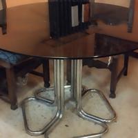 Tavolo tondo vintage di cristallo