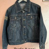 Giubbotto jeans denim blu bambino 8 anni