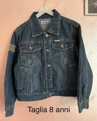 Giubbotto jeans denim blu bambino 8 anni