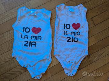 Body bimba i love zia zio taglia 6-9 mesi
