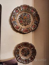 3 Piatti da esposizione di Giubbio dipinto a mano