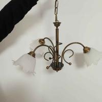 lampadario vintage con lampade da comodino incluse