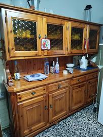 Credenza con alzata in pino massello