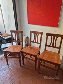 3 Sedie stile classico arte povera