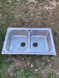 Lavello da cucina in acciaio doppia vasca