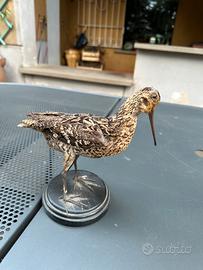 Beccaccino impagliato su base in legno