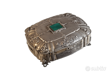 Elegante Scatola Porta-Oggetti Argento 800