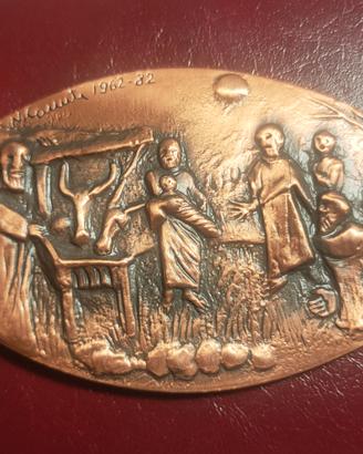 Placchetta medaglia in bronzo.