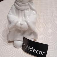 pastorello Natalizio in ceramica bianca 