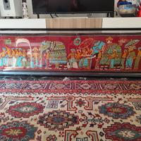 batik originale indiano in cornice con doppio vetr