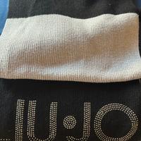 Sciarpa di lana bicolore logo liu jo donna