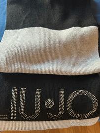 Sciarpa di lana bicolore logo liu jo donna