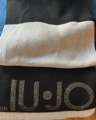 Sciarpa di lana bicolore logo liu jo donna