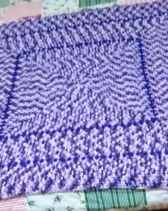 Plaid lana/acrilico cm110x110 handmade uncinetto 