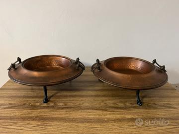 Coppia di braceri antichi in rame