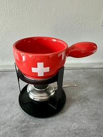 Set per fonduta di cioccolato con 2 forchette