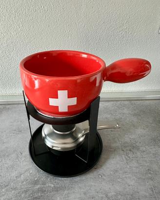Set per fonduta di cioccolato con 2 forchette