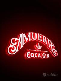 insegna luce lampada gin amuerte led