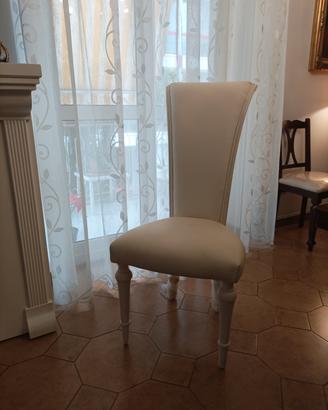 sedia pelle bianca 