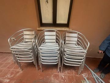sedia bar/giardino in alluminio impilabile