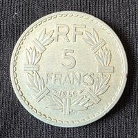 moneta 5 franchi francesi 1946