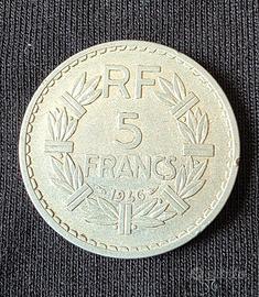 moneta 5 franchi francesi 1946