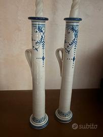 Set di Porta candele maiolica