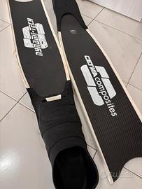 Pinne Carbonio CETMA S-Wing 43/44 Apnea Pesca Sub