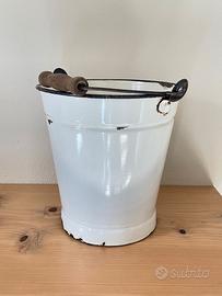 Secchio in metallo smaltato Bianco