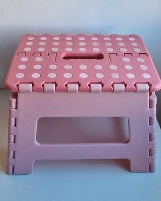 Sgabellino pieghevole plastica rosa portatile