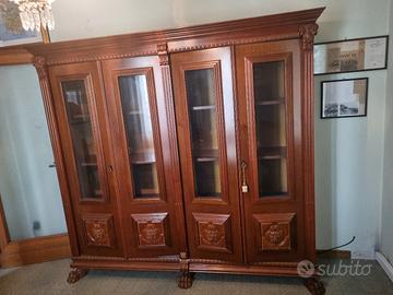 Studio classico completo, libreria-tavolo-3 sedie