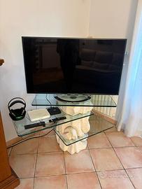 Porta tv in vetro e pietra con certificato