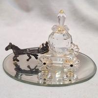 Miniatura Carrozza Vintage in Cristallo e Cavallo