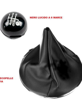 POMELLO LUCIDO NERO 6 MARCE + Cuffia+ Ghiera Cromo
