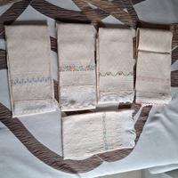 Set asciugamani teli bagno vintage ricamati a mano