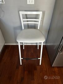 Sgabello connubia in pelle bianco Calligaris